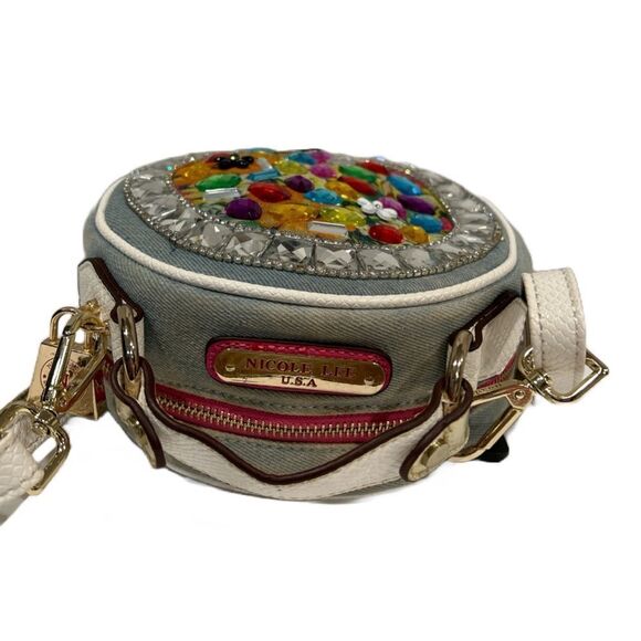Nicole Lee Clover Denim Stones Mini Crossbody Bag - Picture 3 of 6